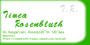 timea rosenbluth business card